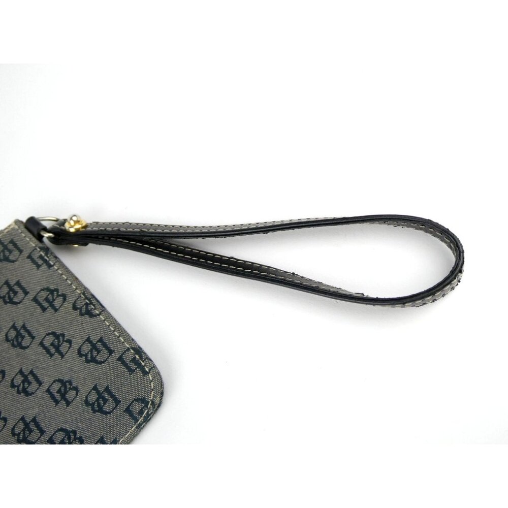 Dooney & Bourke Monogram Navy Black Canvas Wristlet/Clutch - Picture 11 of 16